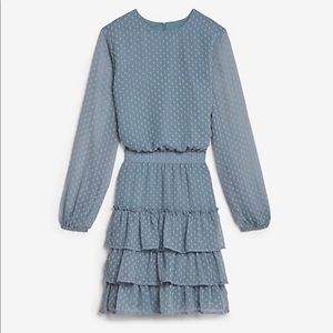 NWT Express Clip Dot Tiered Smocked Waist Dress!